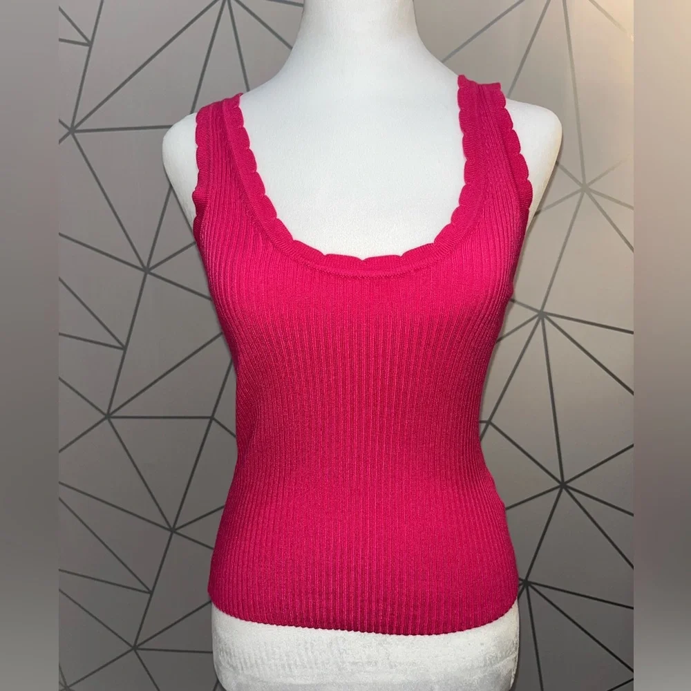 Pink Ribbed Tank Top - Picture 1 of 5